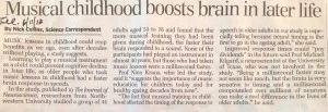 a musical childhood helps later life